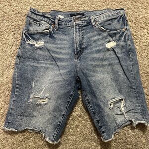 Aeropostale Jean Shorts Men’s Size 32 Slim Cut Off Distressed Stone Wash EUC